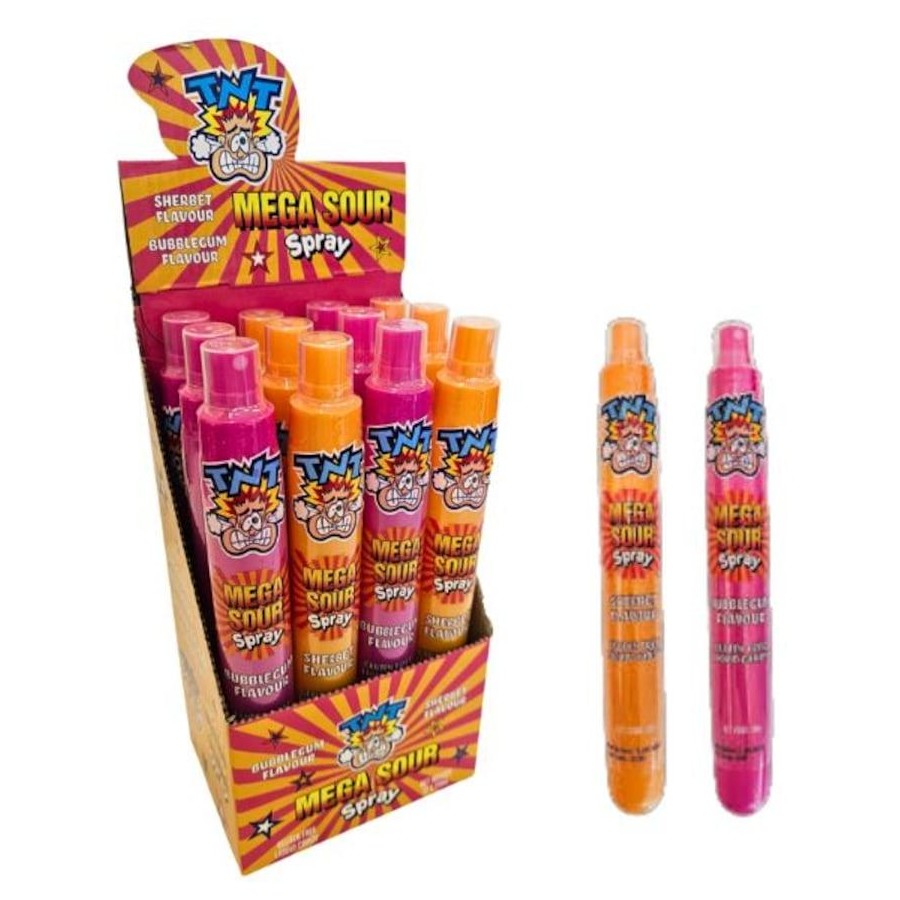 TNT Mega Sour Spray Bubblegum & Sherbet Flavour