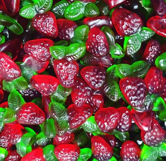 Gummy strawberry leafs 250g