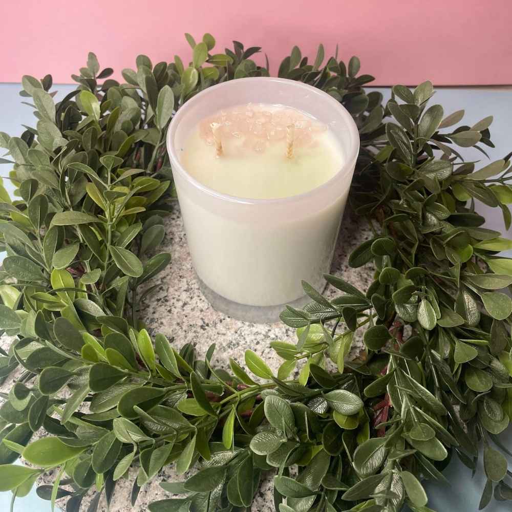 Soy crystal candles Rose Quartz 2