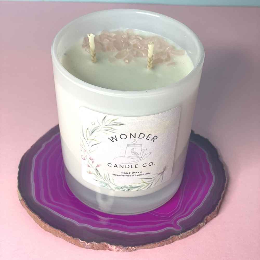 Soy crystal candles Rose Quartz