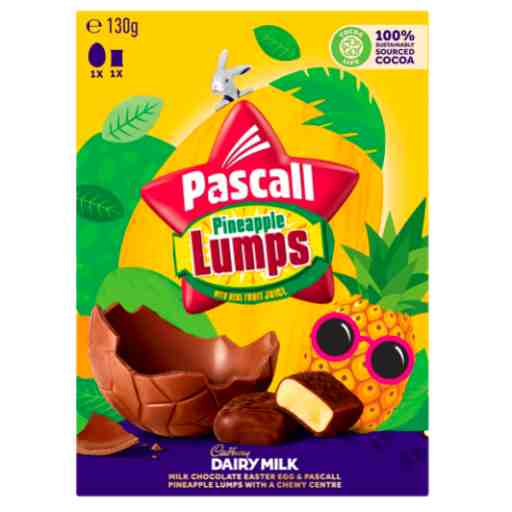 CADBURY DAIRY MILK &amp; PASCALL PINEAPPLE LUMPS GIFT BOX 130g