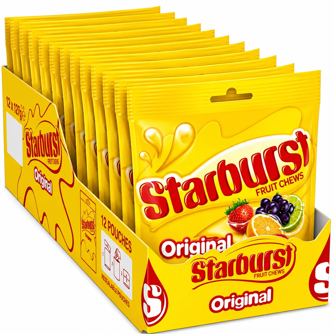 Starburst Vegan Chewy Sweets Fruit Flavoured Pouch Bag