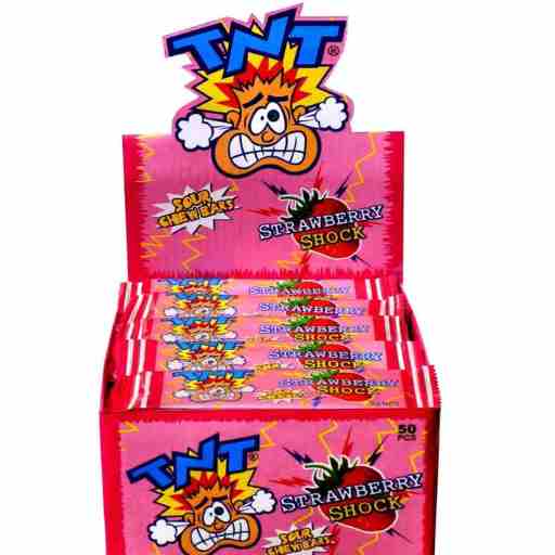 TNT Sour Shock Chew Bars Strawberry